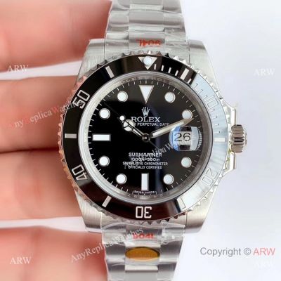 AAA Replica Rolex Submariner Black Face 116610LN Watch Noob/V10/904L/Swiss 3135